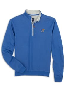 Johnnie O Kansas Jayhawks Mens Blue Sully Long Sleeve Qtr Zip Pullover