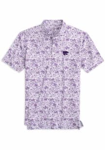 Johnnie O K-State Wildcats Mens Purple Tailgater 2.0 All Over Print Short Sleeve Fashion Polo
