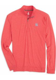 Johnnie O Nebraska Cornhuskers Mens Red Vaughn Long Sleeve Qtr Zip Pullover