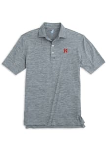 Johnnie O Nebraska Cornhuskers Mens Black Huron Short Sleeve Fashion Polo