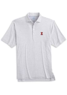 Johnnie O Illinois Fighting Illini Mens Grey Seymour Short Sleeve Fashion Polo
