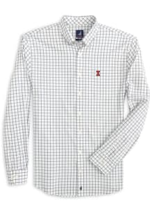 Johnnie O Illinois Fighting Illini Mens Navy Blue Signor Long Sleeve Dress Shirt