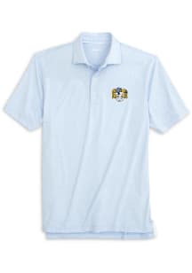 Johnnie O North Carolina Tar Heels Mens Light Blue Lyndonn Heather Stripe Short Sleeve Fashion Pol..