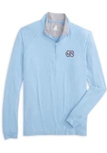 Johnnie O North Carolina Tar Heels Mens Light Blue Freeborne Long Sleeve Qtr Zip Pullover