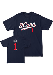 Solo Ball UConn Huskies Navy Blue NIL Script Short Sleeve Player T Shirt