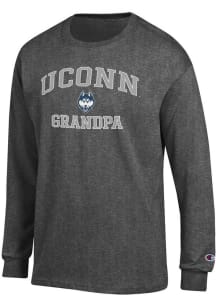 Champion UConn Huskies Charcoal Grandpa Jersey Long Sleeve T Shirt
