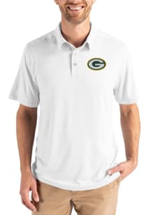Cutter and Buck Green Bay Packers Mens White Coastline Eco Short Sleeve Polo