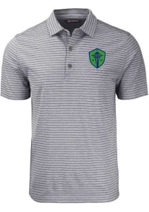Cutter and Buck Seattle Sounders FC Mens Black Forge Stripe Short Sleeve Polo