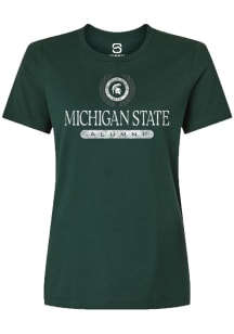 Summit Sportswear Michigan State Spartans Womens Green Alumni Short Sleeve T-Shirt