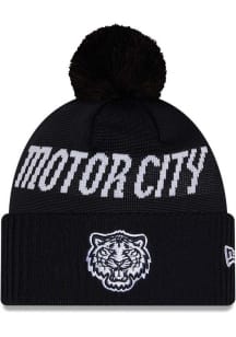 New Era Detroit Tigers Black City Connect Cuff Pom Mens Knit Hat