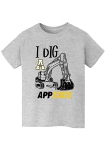 Vive La Fete Appalachian State Mountaineers Youth Grey Excavator Short Sleeve T-Shirt