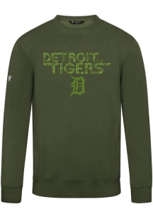 Levelwear Detroit Tigers Mens Green Zane Lanes Camo Long Sleeve Crew Sweatshirt
