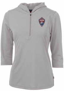 Cutter and Buck Colorado Rapids Womens Grey Virtue Eco Pique Hooded Sweatshirt