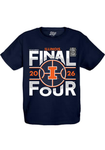 Blue 84 Illinois Fighting Illini Youth Navy Blue 2026 NCAA Final Four Bound Short Sleeve T-Shirt
