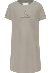 Pro Standard St Louis Cardinals Girls Tan Neutral Short Sleeve Dress