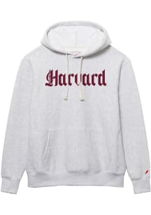 League Harvard Crimson Mens Ash Harvard Gothic Long Sleeve Hoodie