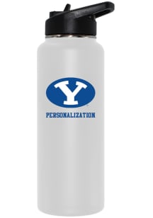BYU Cougars Personalized 34oz Quencher Stainless Steel Bottle - White