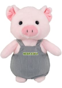 Nebraska Pig in Overalls Plush - Pink