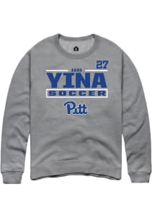 Adoo Yina Pitt Panthers Mens Graphite NIL Stacked Box Player Crew