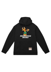 Mitchell and Ness Milwaukee Bucks Mens Black Reload Long Sleeve Hoodie