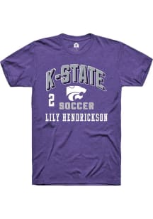 Lily Hendrickson K-State Wildcats Purple NIL Arch Logo Short Sleeve Player T Shirt