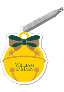 William & Mary Tribe Bow Bell Ornament - Green