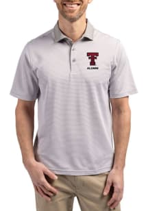 Cutter and Buck Texas Tech Red Raiders Ash Virtue Eco Pique Micro Stripe Big and Tall Polo