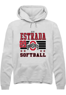 Kiki Estrada Ohio State Buckeyes Mens White NIL Striped Player Hood