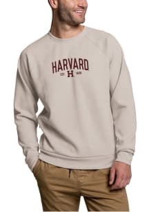 Harvard Crimson Mens Brown Arch Over H Long Sleeve Crew Sweatshirt