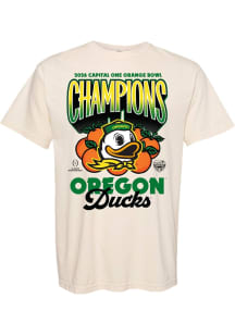 Something Inked Oregon Ducks Ivory 2026 Orange Bowl Champions Short Sleeve T Shirt