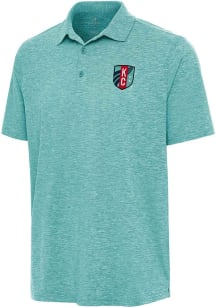 Antigua KC Current Mens Teal Par 3 Short Sleeve Polo