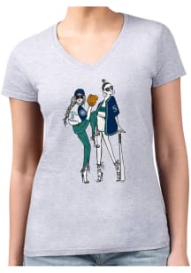4Her Seattle Mariners Womens Grey Baseball Girls Design Short Sleeve T-Shirt