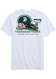 Vineyard Vines Michigan State Spartans White Whale Football Short Sleeve T Shirt
