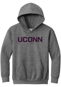 Summit Sportswear UConn Huskies Youth Graphite Straight Block Long Sleeve Hoodie