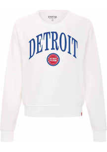 Detroit Pistons Womens White Ashlyn Crew Sweatshirt