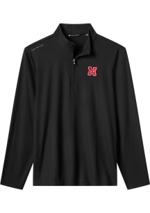 Travis Mathew Nebraska Cornhuskers Mens Black time to tailgate Long Sleeve Qtr Zip Pullover