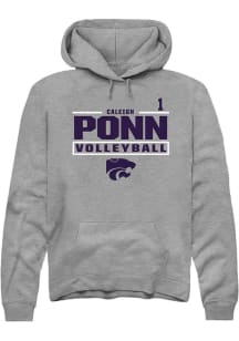 Caleigh Ponn K-State Wildcats Mens Graphite NIL Stacked Box Player Hood