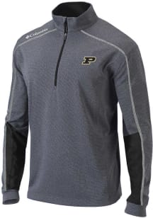 Columbia Purdue Boilermakers Mens Black Heat Seal Omni Wick Shotgun 2.0 Long Sleeve Qtr Zip Pullov..