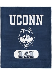 UConn Huskies Dad Silk Touch Fleece Blanket - Navy Blue