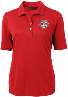 Cutter and Buck New York Red Bulls Womens Red Virtue Eco Pique Short Sleeve Polo Shirt