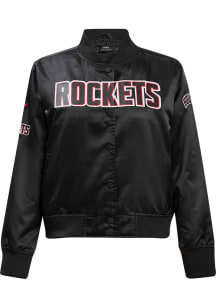 Pro Standard Houston Rockets Womens Black Classic Chenille Satin Light Weight Jacket