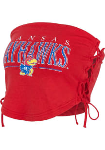 Kansas Jayhawks Womens Crimson Lace Up Tank Top