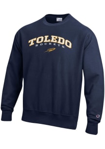 Champion Toledo Rockets Mens Navy Blue Double Arch Reverse Weave Long Sleeve Crew Sweatshirt