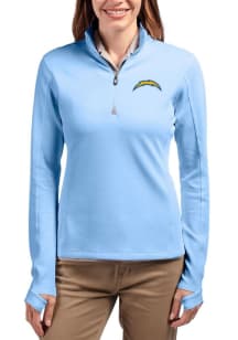 Cutter and Buck Los Angeles Chargers Womens Light Blue Traverse Qtr Zip Pullover
