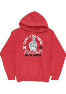 Laney Choboy Nebraska Cornhuskers Mens Red Fan Club Hoodie Player Hood