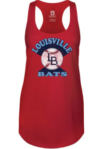 Summit Sportswear Louisville Bats Womens Red Soft Arch Tank Top