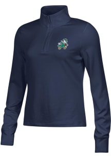 Under Armour Notre Dame Fighting Irish Womens Navy Blue Football Leprechaun Qtr Zip Pullover