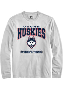 Summit Sportswear UConn Huskies White Women's Tennis Long Sleeve T Shirt