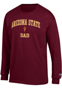 Champion Arizona State Sun Devils Maroon Arch Logo Dad Jersey Long Sleeve T Shirt