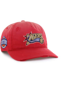 47 Philadelphia 76ers Hardwood Classics Worn Hitch Adjustable Hat - Red